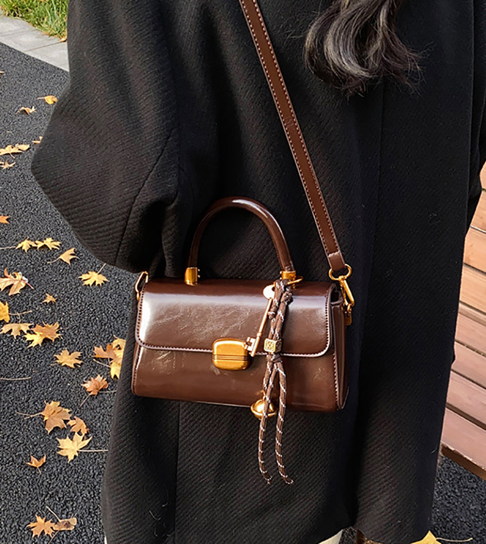 Suede Structured Shoulder Bag