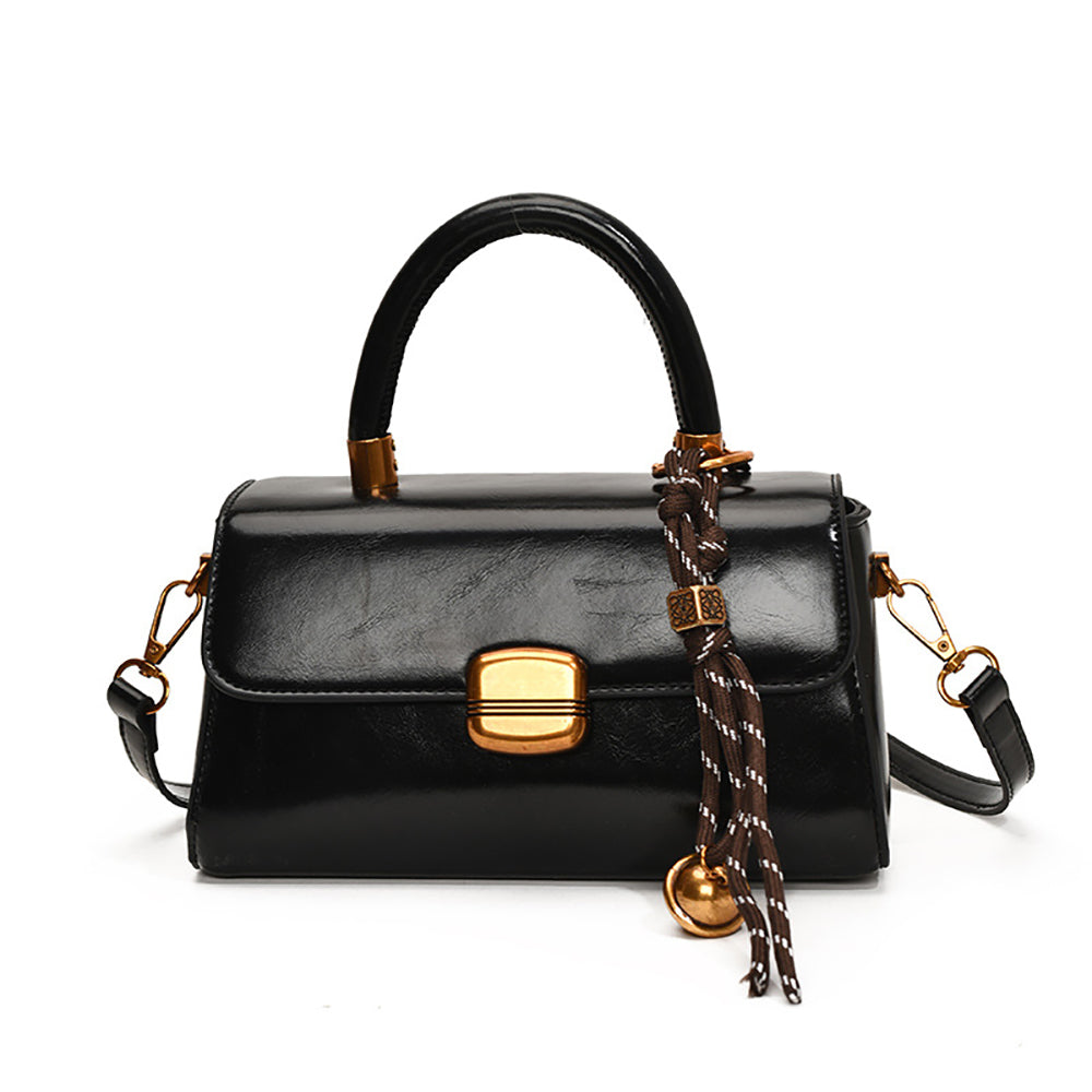 Suede Structured Shoulder Bag