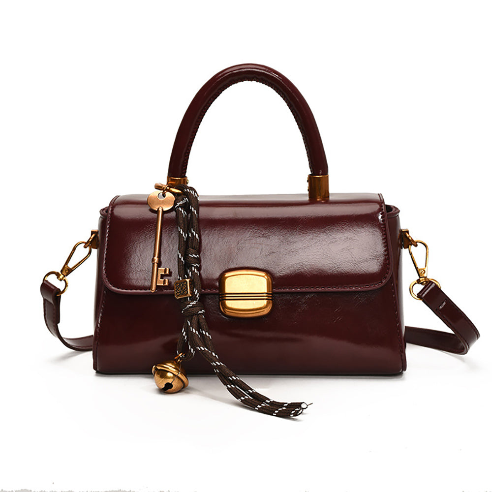 Suede Structured Shoulder Bag