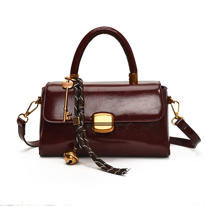 Suede Structured Shoulder Bag