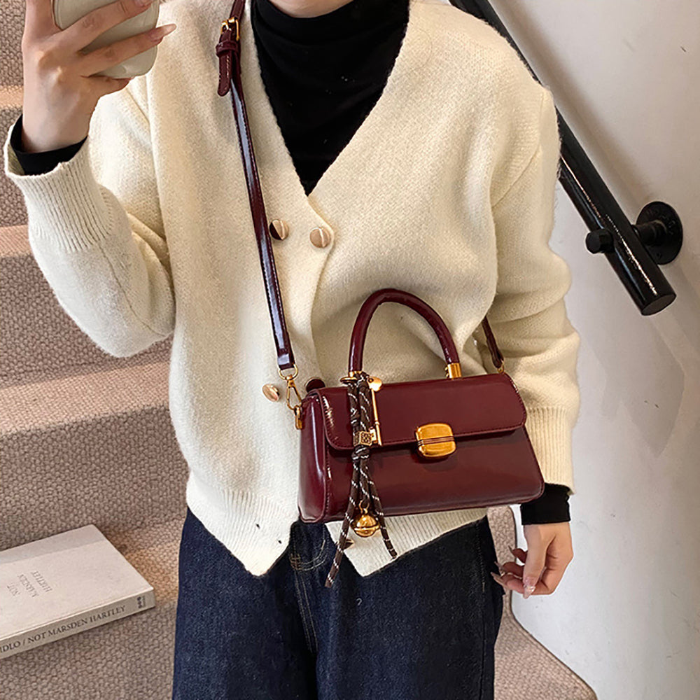 Suede Structured Shoulder Bag