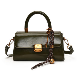 Suede Structured Shoulder Bag