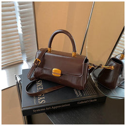 Suede Structured Shoulder Bag