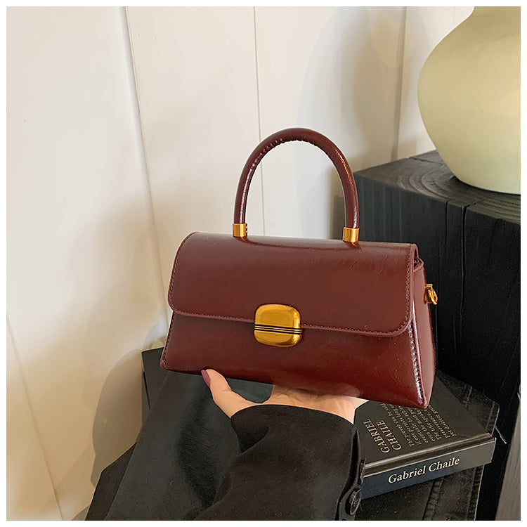 Suede Structured Shoulder Bag