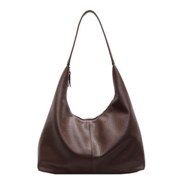 Coffee Solid One Handle Shoulder Bag