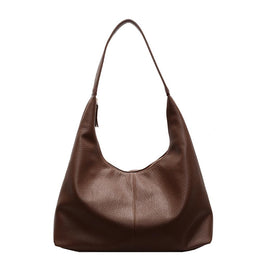 Brown Solid One Handle Shoulder Bag