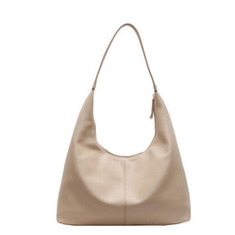 Khaki Solid One Handle Shoulder Bag