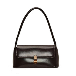 Coffee Solid One Handle Shoulder Bag