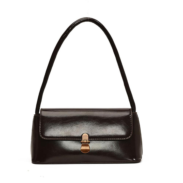 Coffee Solid One Handle Shoulder Bag