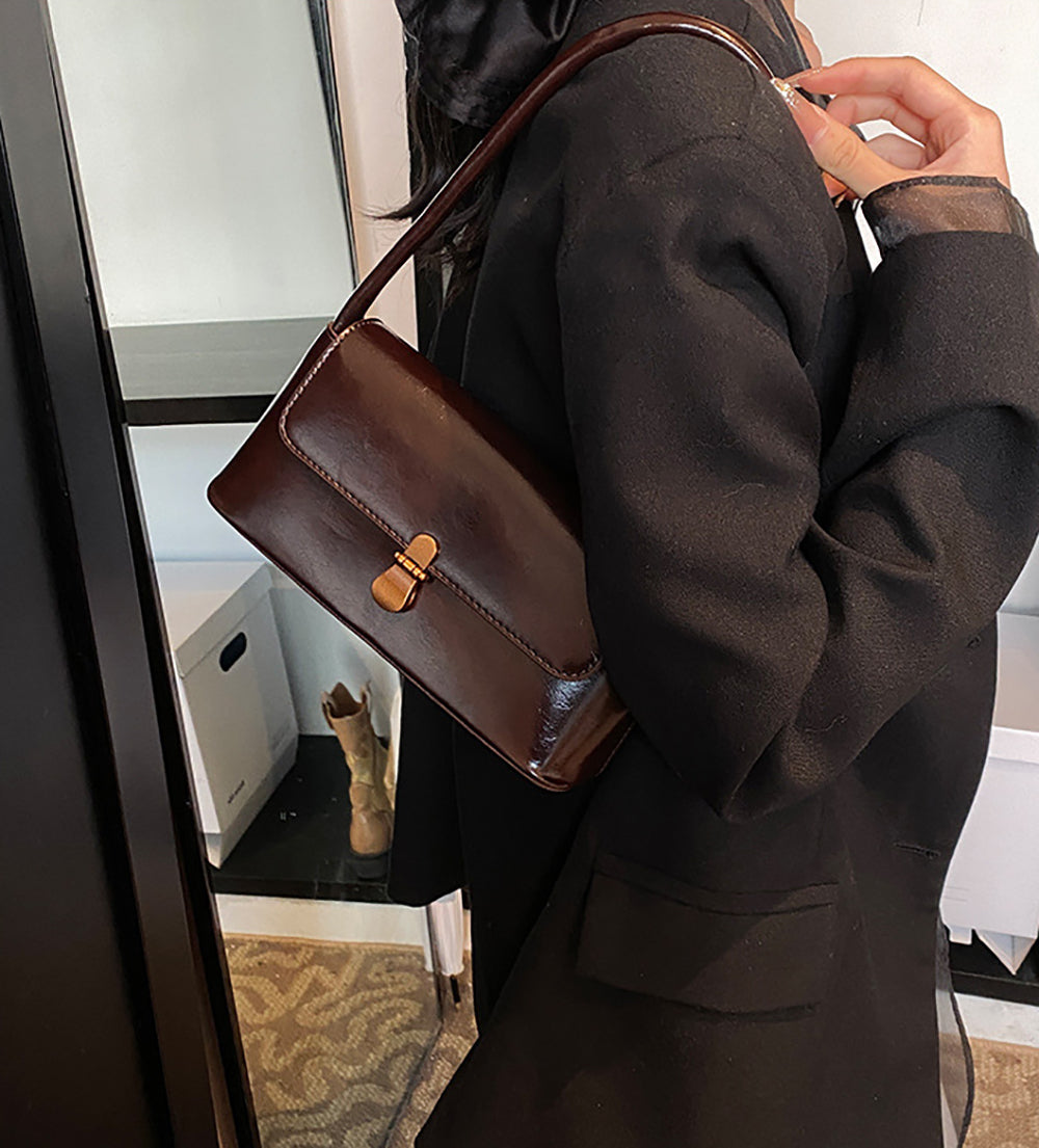 Red Solid One Handle Shoulder Bag