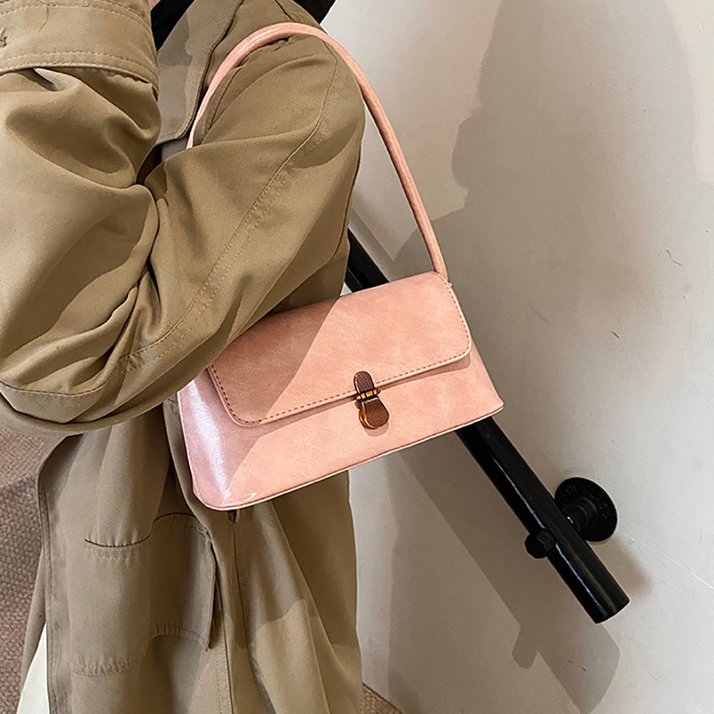Pink Solid One Handle Shoulder Bag