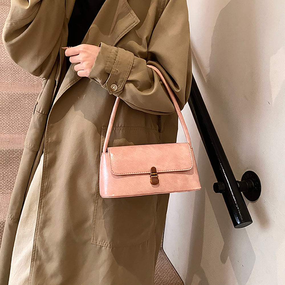 Pink Solid One Handle Shoulder Bag