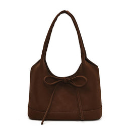 Brown Solid One Handle Shoulder Bag