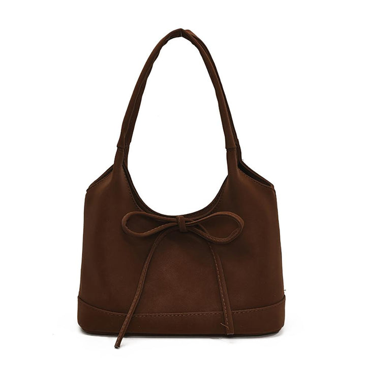 Brown Solid One Handle Shoulder Bag