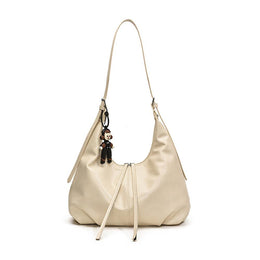 White Solid One Handle Sling Bag
