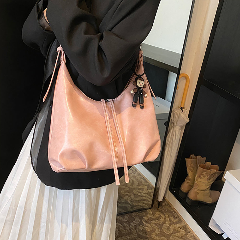 Pink Solid One Handle Sling Bag