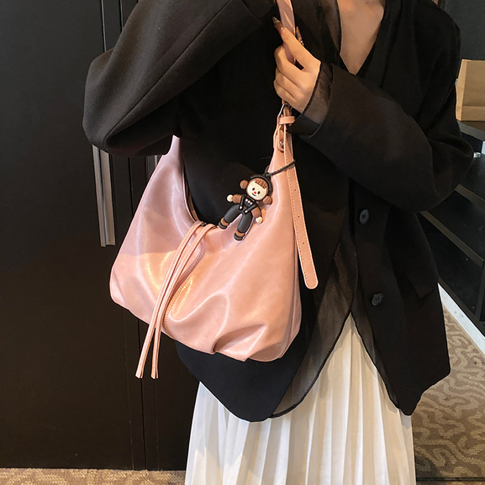 Pink Solid One Handle Sling Bag