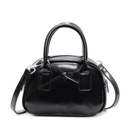 Black Solid Two Handles Sling Bag