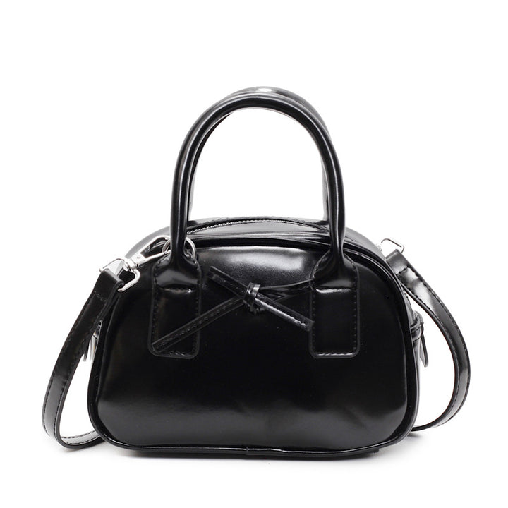 Black Solid Two Handles Sling Bag