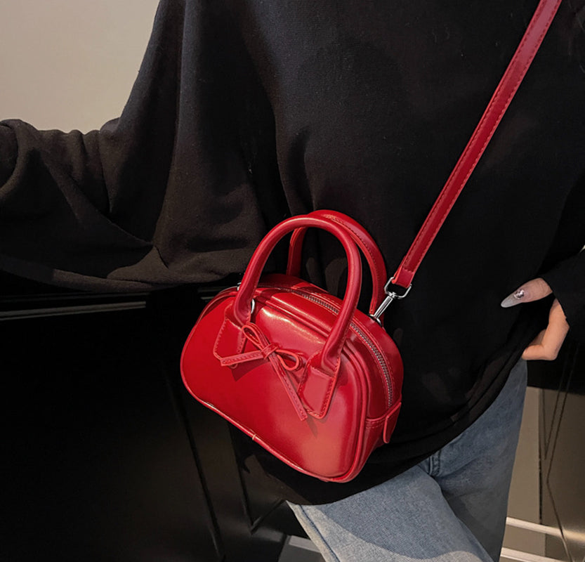 Maroon Solid Two Handles Sling Bag
