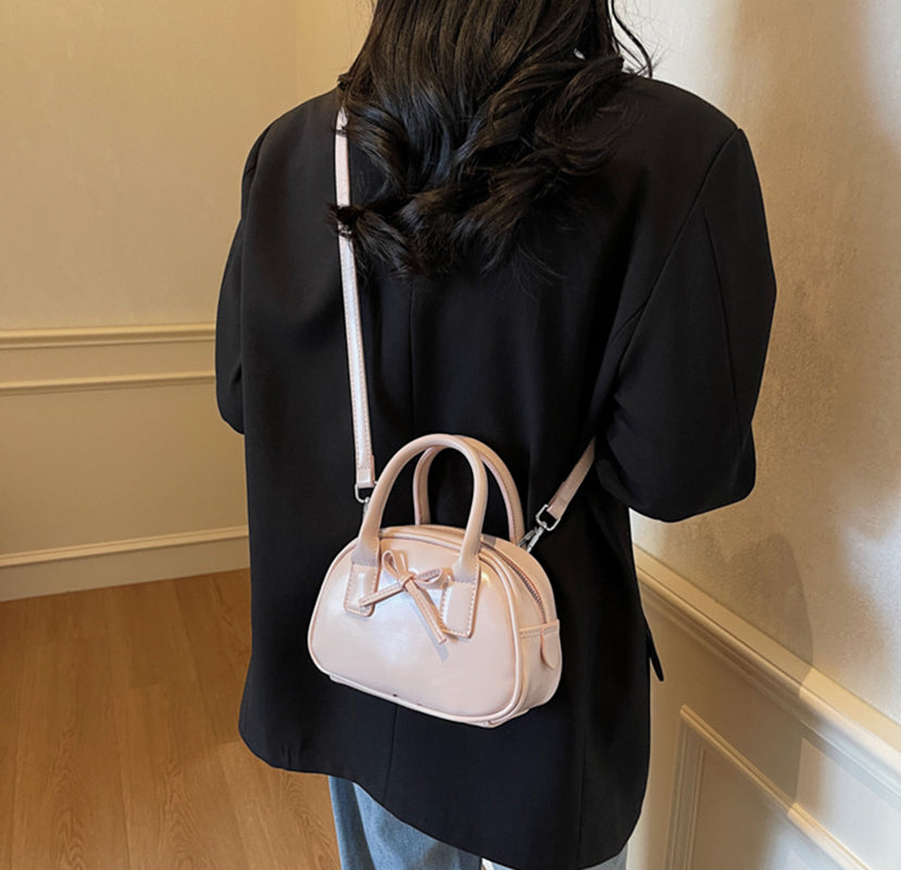 Pink Solid Two Handles Sling Bag