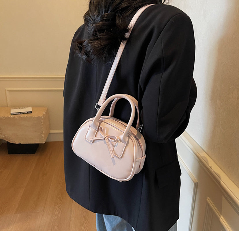 Pink Solid Two Handles Sling Bag