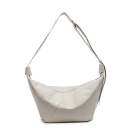 White Solid One Handle Shoulder Bag
