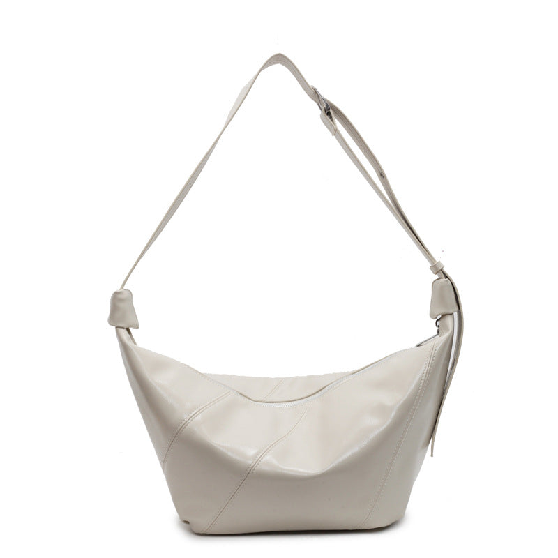 White Solid One Handle Shoulder Bag