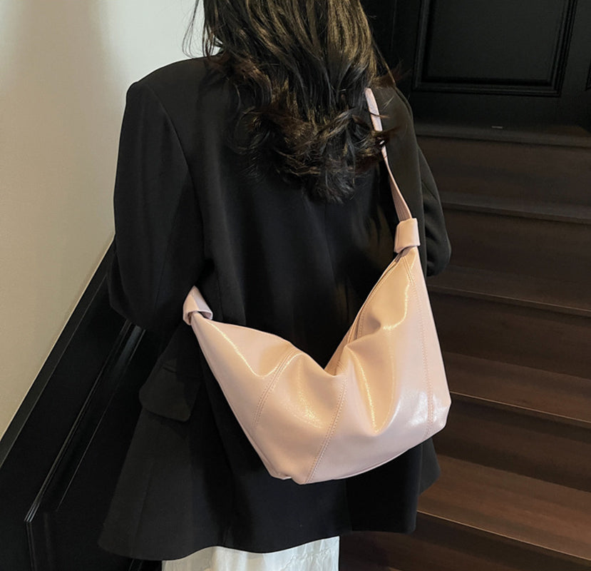 Pink Solid One Handle Shoulder Bag
