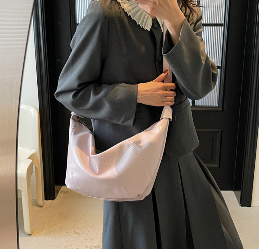 Pink Solid One Handle Shoulder Bag