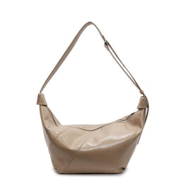 Khaki Solid One Handle Shoulder Bag