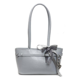 Blue Solid Two Handles Shoulder Bag