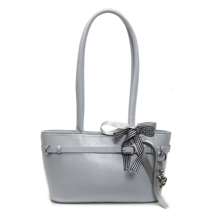 Blue Solid Two Handles Shoulder Bag