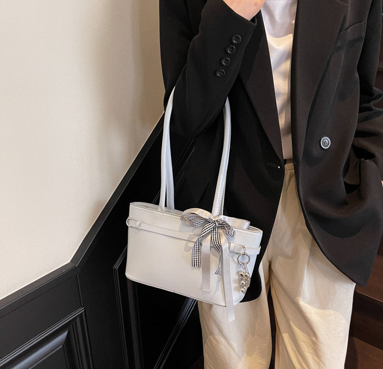 Blue Solid Two Handles Shoulder Bag