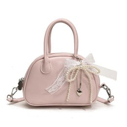 Pink Solid Two Handles Sling Bag