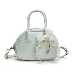 Blue Solid Two Handles Sling Bag