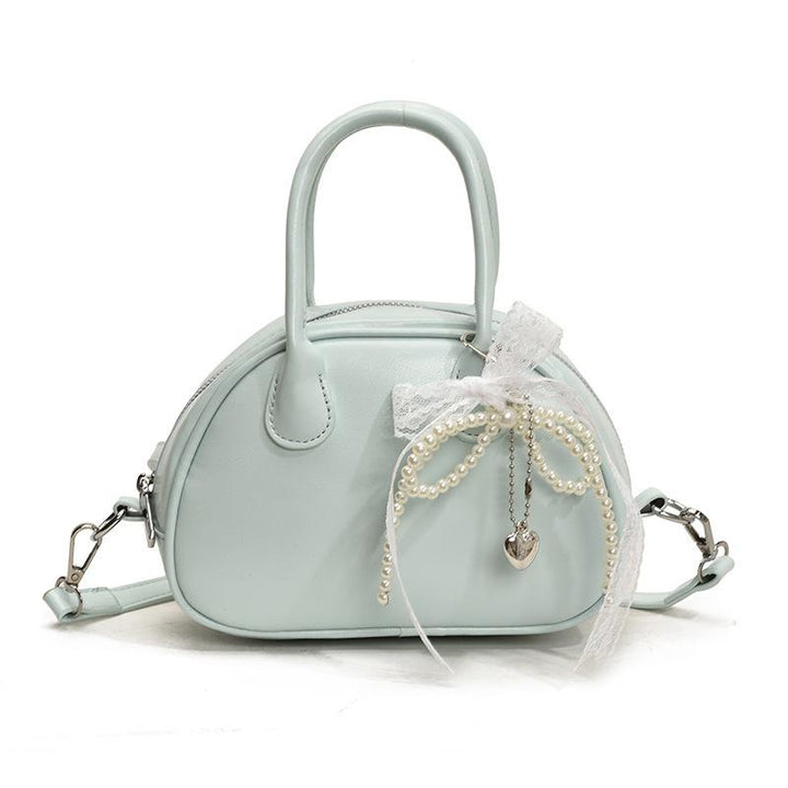 Blue Solid Two Handles Sling Bag