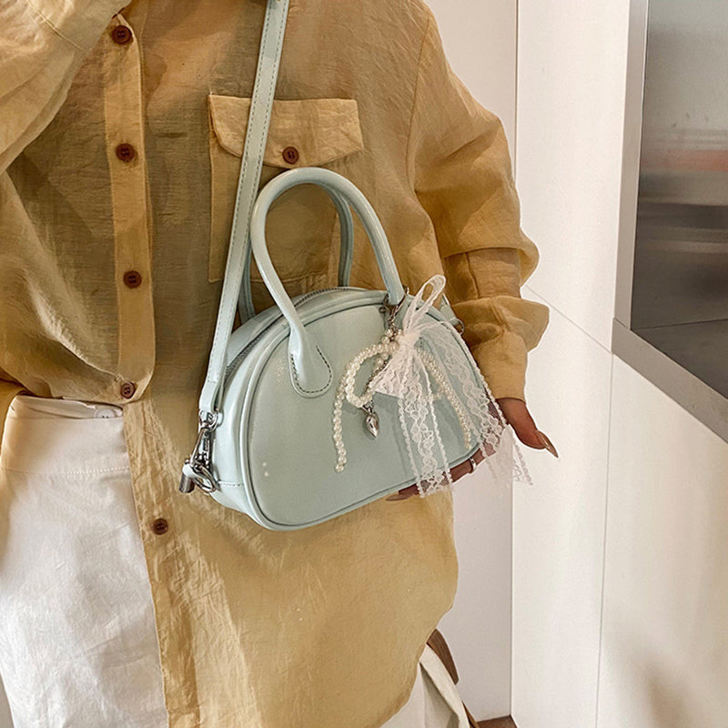 Blue Solid Two Handles Sling Bag