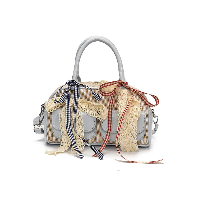 Blue Solid Two Handles Tote Bag
