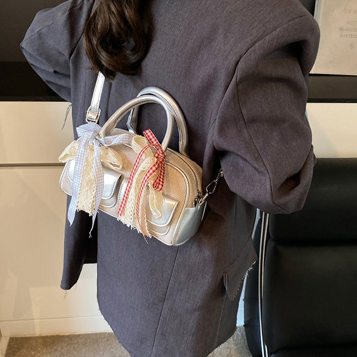 Blue Solid Two Handles Tote Bag