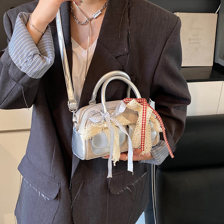 Blue Solid Two Handles Tote Bag