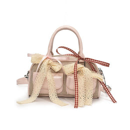 Pink Solid Two Handles Tote Bag