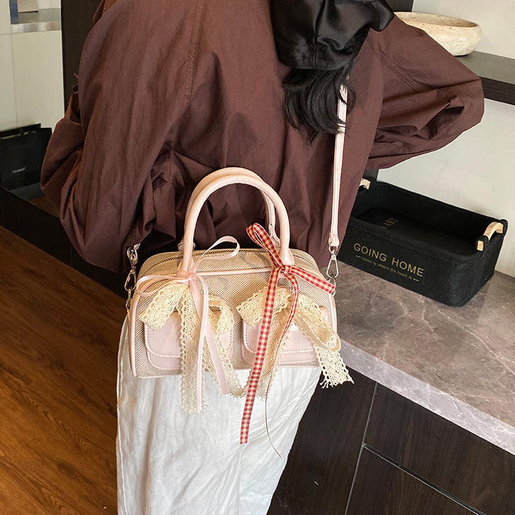 Pink Solid Two Handles Tote Bag