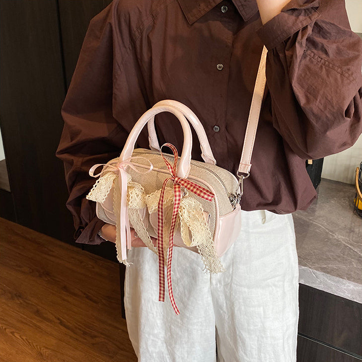 Pink Solid Two Handles Tote Bag