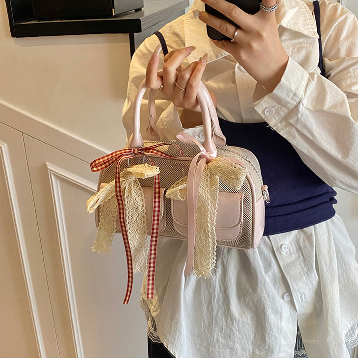 Pink Solid Two Handles Tote Bag