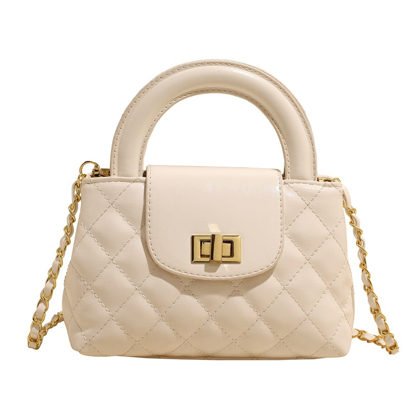 White Solid Two Handles Tote Bag