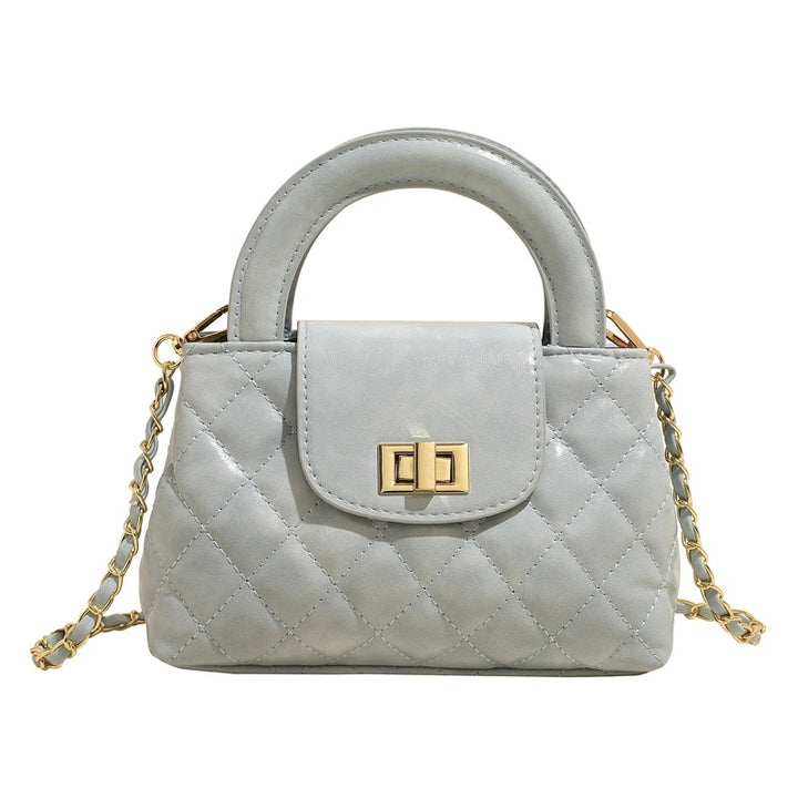 Blue Solid Two Handles Tote Bag