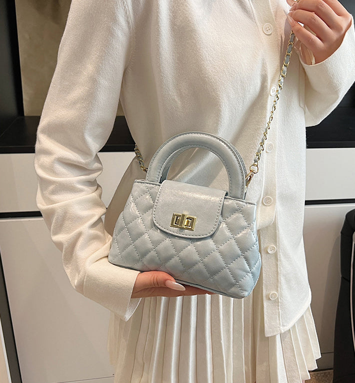 Blue Solid Two Handles Tote Bag