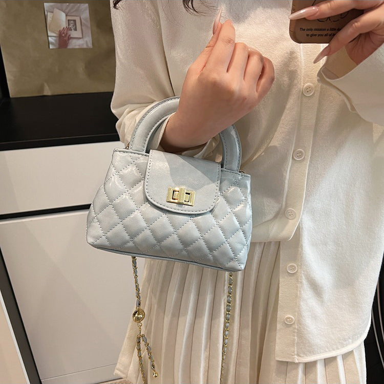 Blue Solid Two Handles Tote Bag