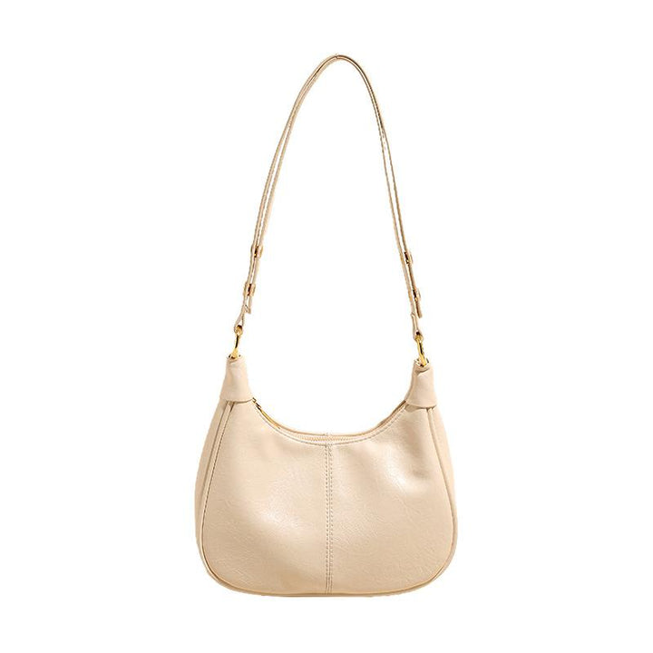 Off White Solid One Handle Shoulder Bag